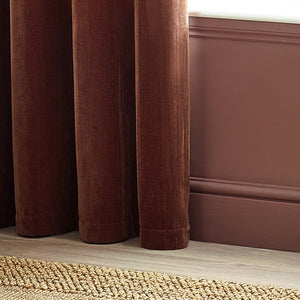 Heavy Chenille 229x137 Eyelet Curtain Nutmeg - view 4