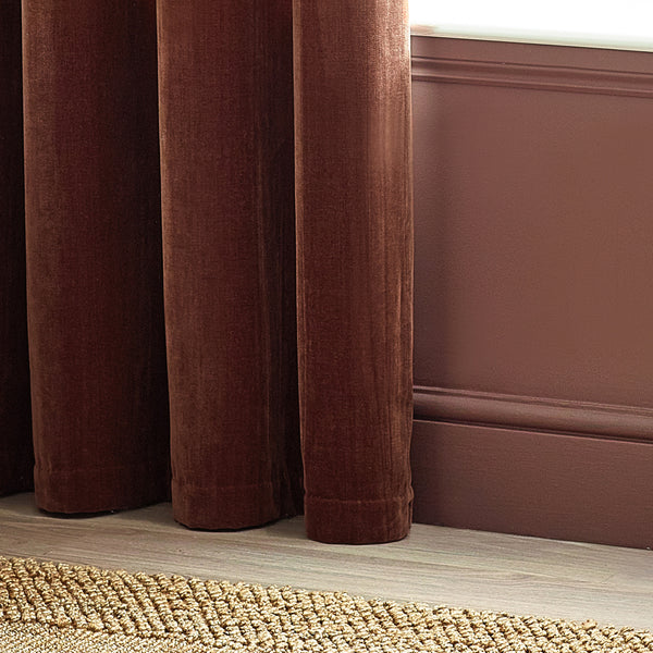 Heavy Chenille 229x137 Eyelet Curtain Nutmeg - view 4