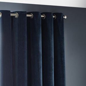 Heavy Chenille 229x137 Eyelet Curtain Navy - view 3