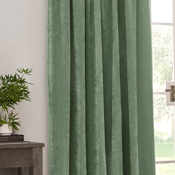 Heavy Chenille 117x183 Pencil Pleat Curtain Eucalyptus - view 4