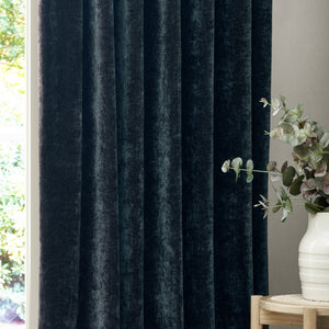 Heavy Chenille 168x137 Pencil Pleat Curtain Navy - view 4