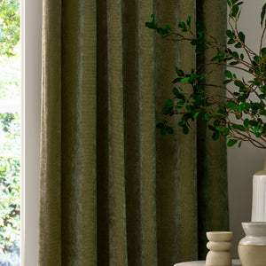 Heavy Chenille 168x229 Pencil Pleat Curtain Olive - view 4