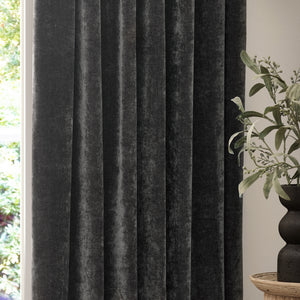 Heavy Chenille 229x137 Pencil Pleat Curtain Charcoal - view 4