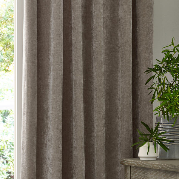 Heavy Chenille 229x137 Pencil Pleat Curtain Greige - view 6