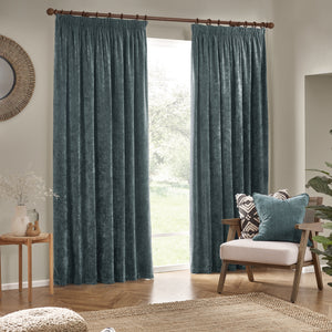 Heavy Chenille 229x183 Pencil Pleat Curtain Marine - view 3