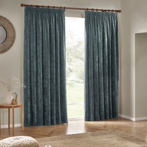 Heavy Chenille 229x183 Pencil Pleat Curtain Marine - view 6