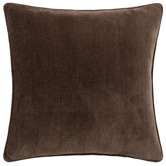 HEAVY CHENILLE 50X50 FEATHER FILLED CUSHION BROWN