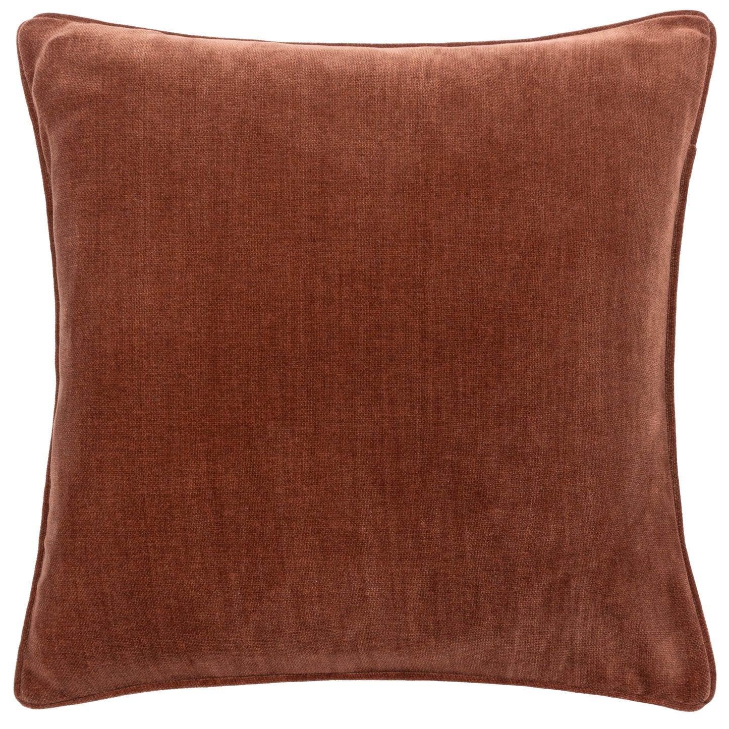 HEAVY CHENILLE 50X50 FEATHER FILLED CUSHION NUTMEG