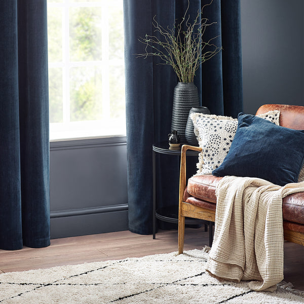 Heavy Chenille 50x50 Feather Filled Cushion Navy - view 5