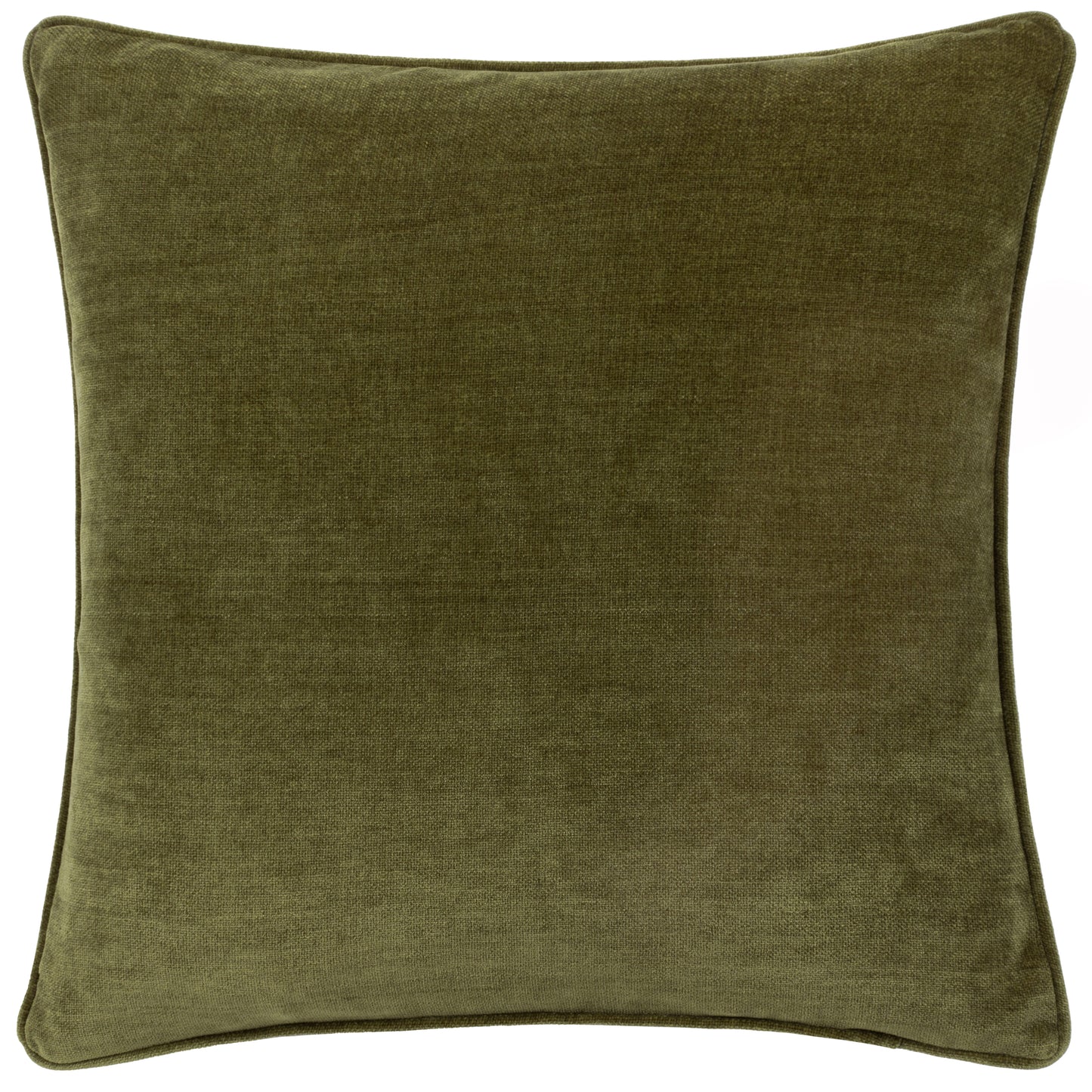 HEAVY CHENILLE 50X50 FEATHER FILLED CUSHION OLIVE