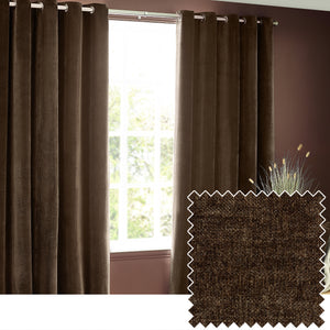 Heavy Chenille 168x229 Eyelet Curtain Brown - lifestyle