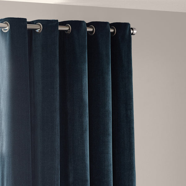 Heavy Chenille 168x229 Eyelet Curtain Navy - view 4