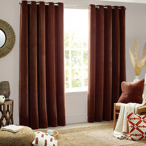 Heavy Chenille 168x183 Eyelet Curtain Nutmeg - view 3