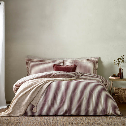 HEBDEN SINGLE DUVET SET BEETROOT