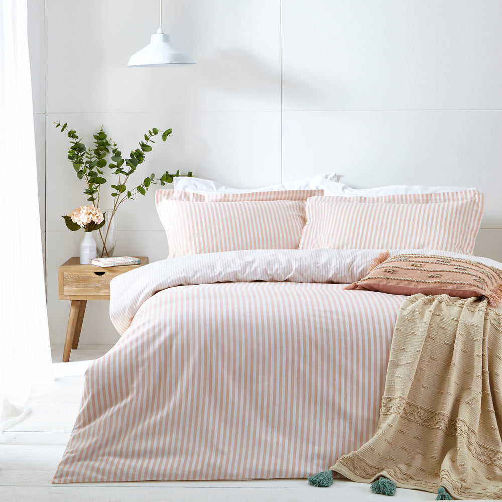 Hebden Super King Size Duvet Set Blush