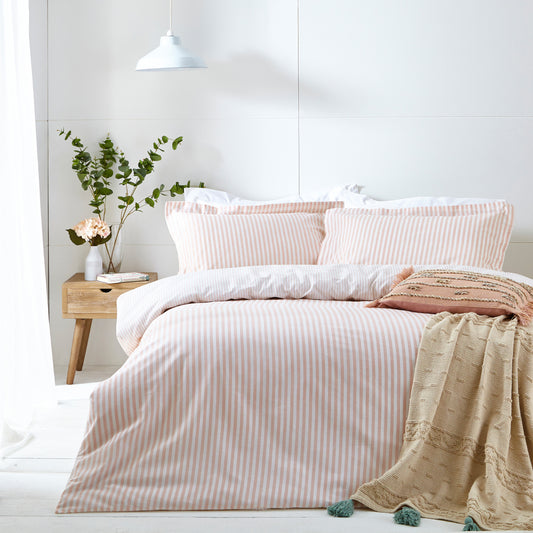 HEBDEN SUPER KING SIZE DUVET SET BLUSH