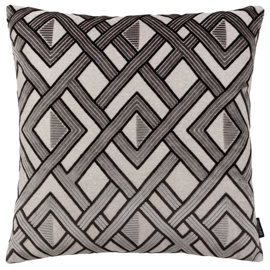 HENLEY 50X50 FEATHER FILLED CUSHION GREY/BLACK