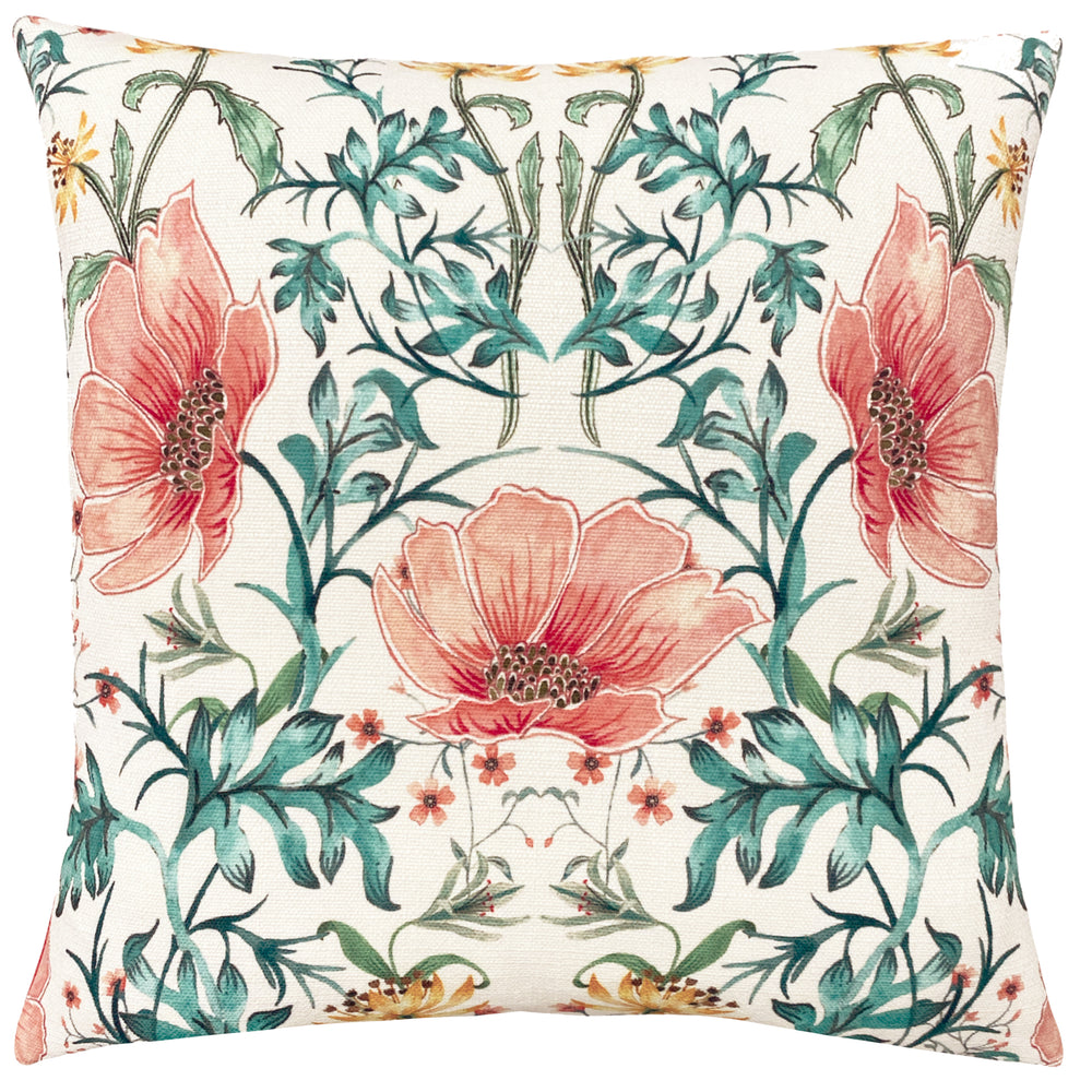 Heritage Peony 43x43 Feather Filled Cushion Coral