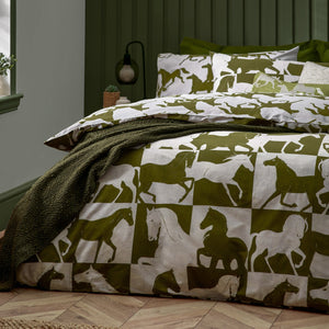 Herve Super King Duvet Set Olive - Riva