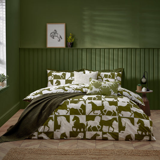 HERVE DOUBLE DUVET SET OLIVE