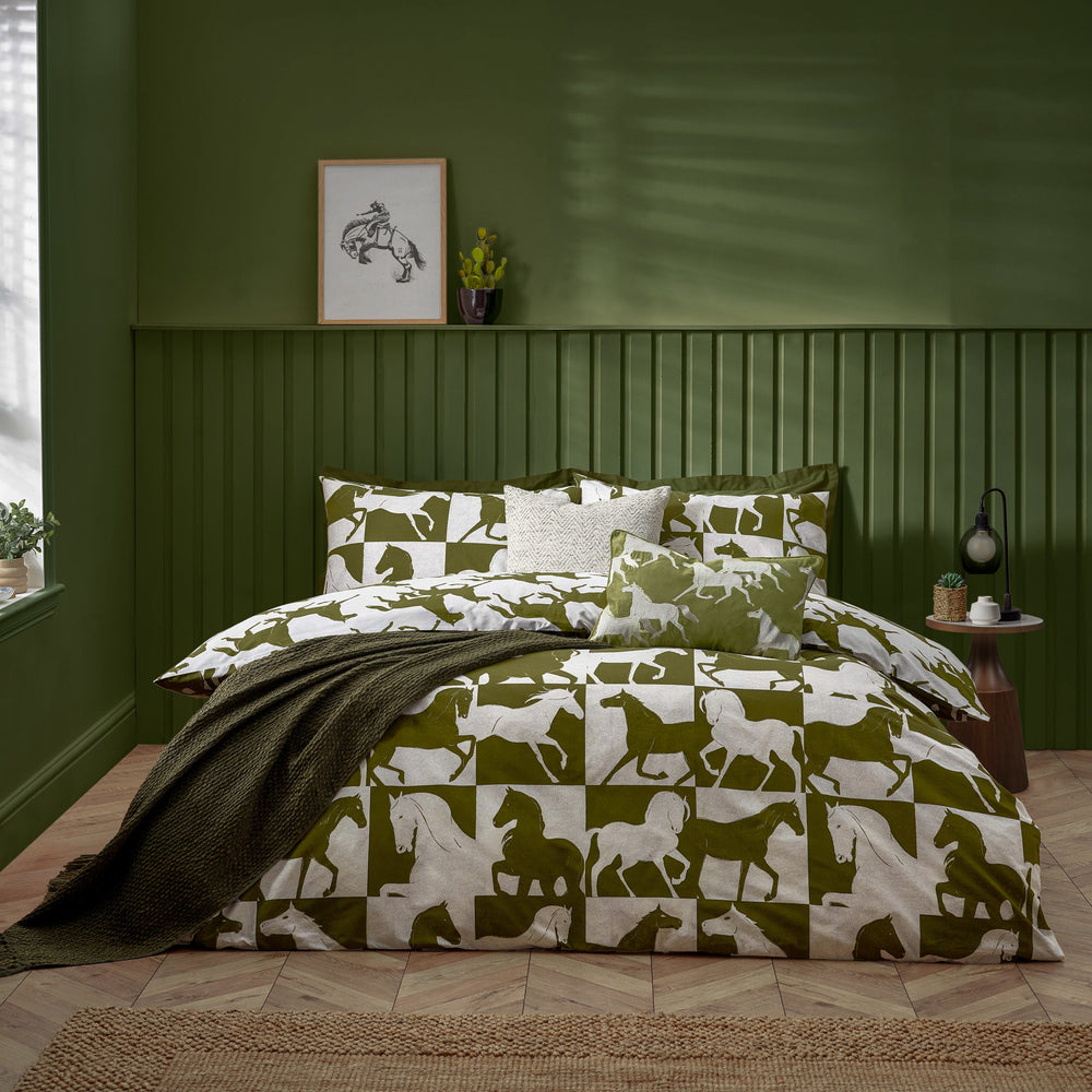 Herve Super King Duvet Set Olive