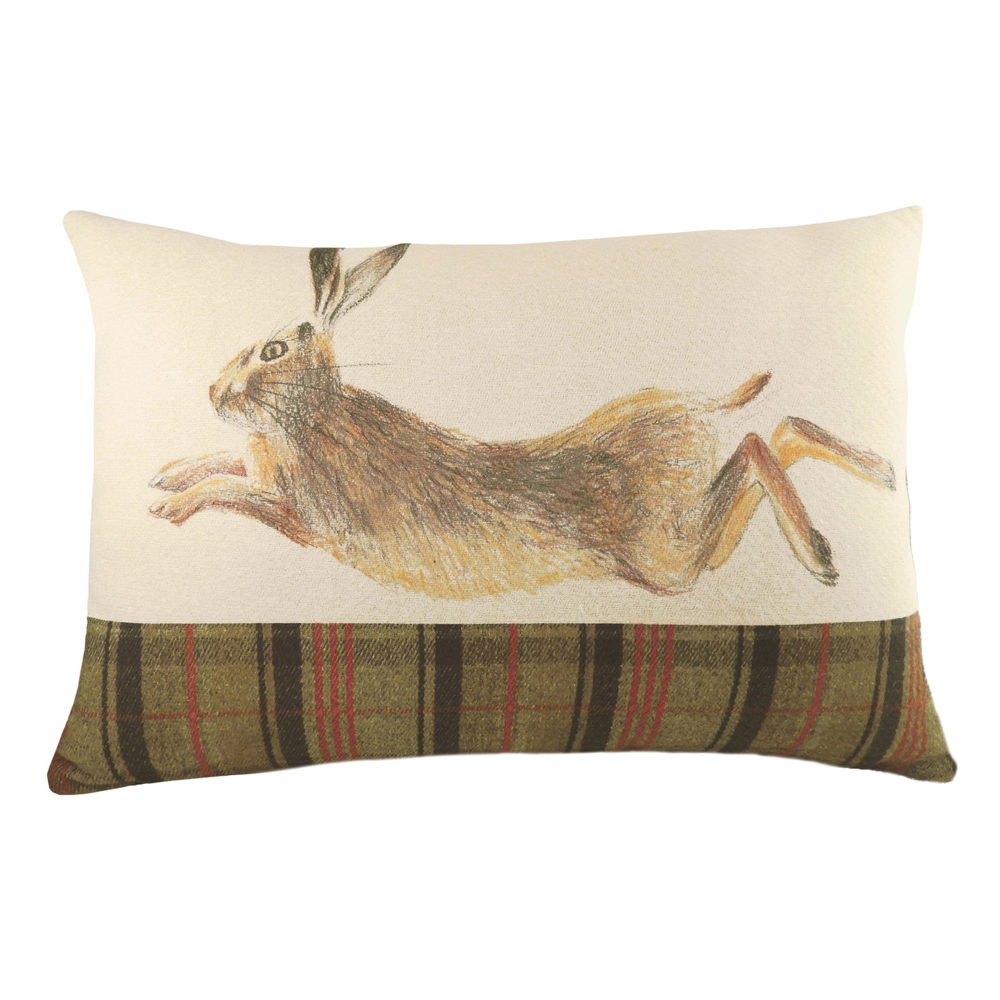 HUNTER LEAPING HARE 40X60 FEATHER FILLED CUSHION MULTI