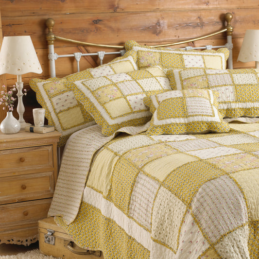 HONEYBEE SUPER KING BEDSPREAD 275X275 YELLO