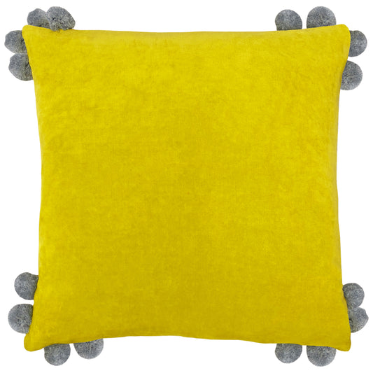 HOOLA 45X45 FEATHER FILLED CUSHION YELLOW/GREY