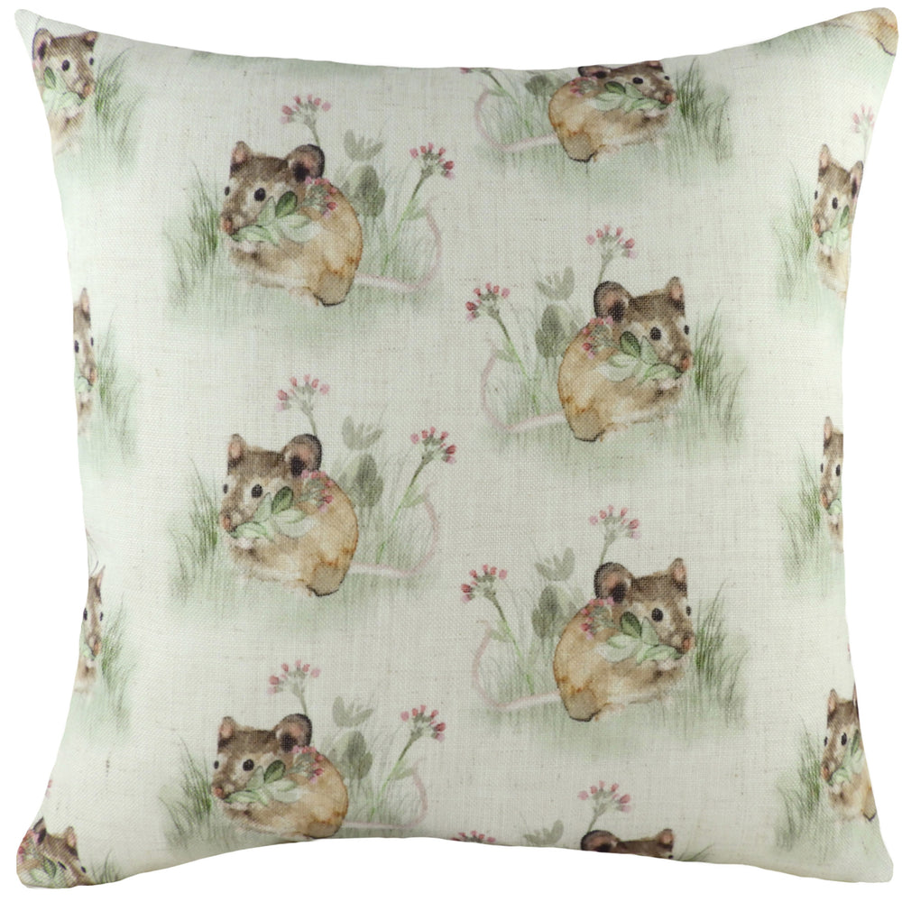 Hedgerow Mice Repeat 43x43 Feather Filled Cushion Multi