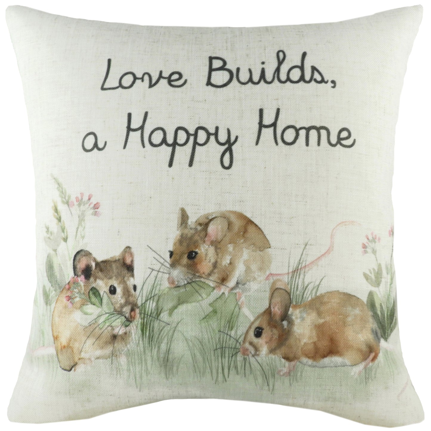 HEDGEROW MICE  43X43 FEATHER FILLED CUSHION MULTI