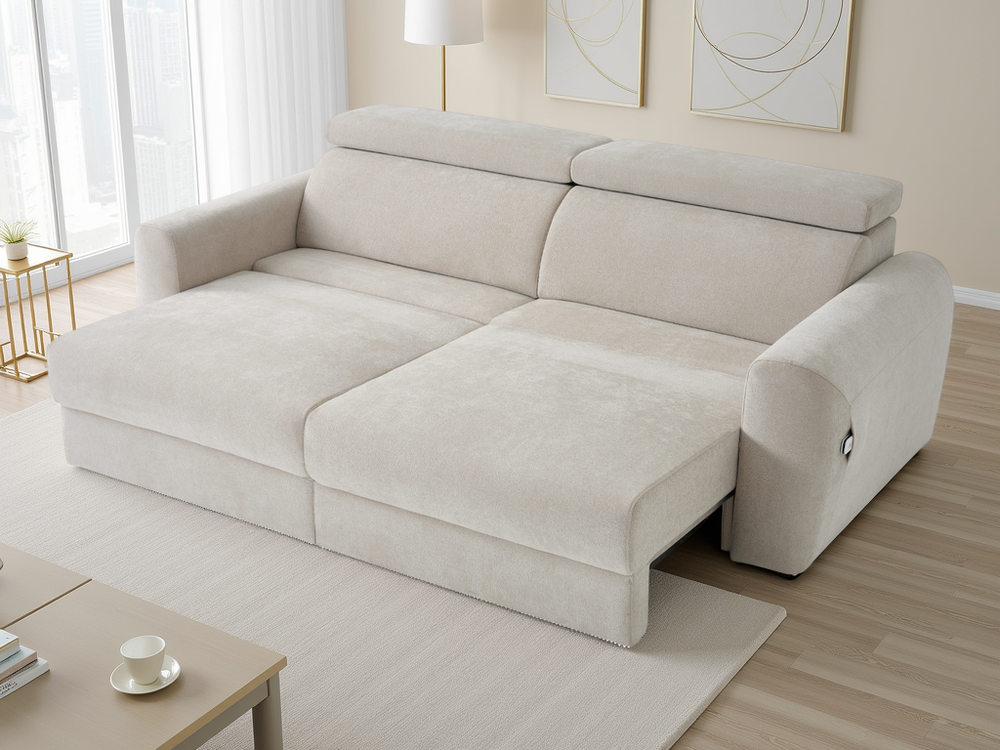 Dakota Electric Sofabed Beige 3 Seater - Xshowhome
