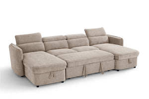 Capri Sofabed Beige U Shape Corner - Xshowhome
