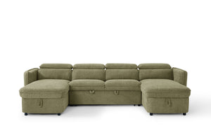 Capri Sofabed Green U Shape Corner - Xshowhome