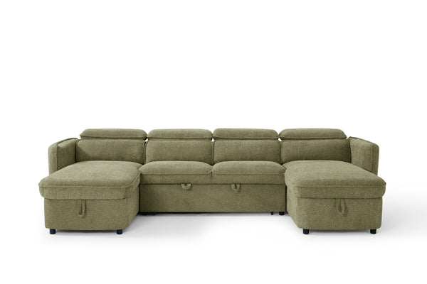 Capri Sofabed Green U Shape Corner - Xshowhome