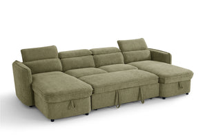 Capri Sofabed Green U Shape Corner - Xshowhome