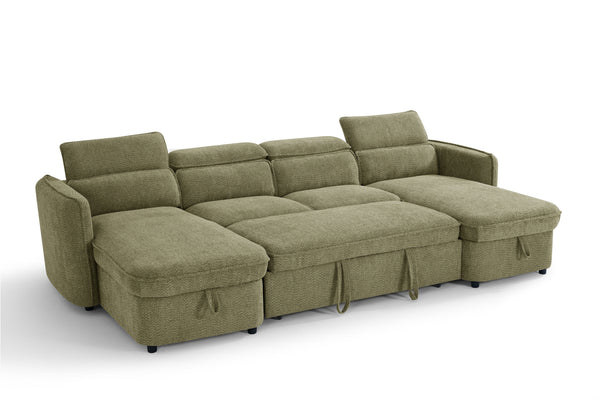Capri Sofabed Green U Shape Corner - Xshowhome