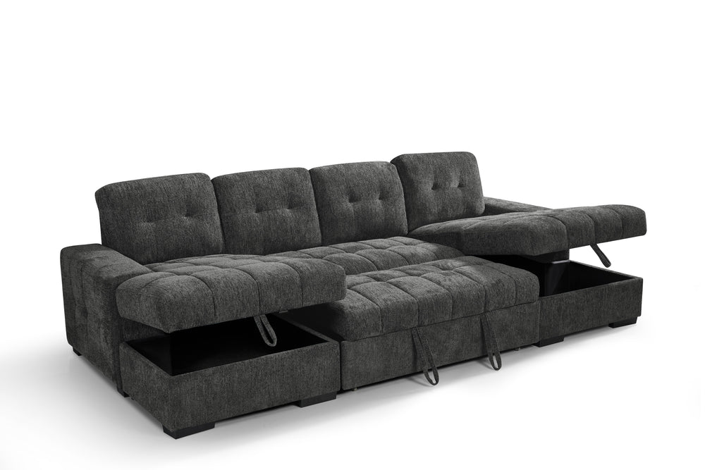 Palermo Sofabed Grey U Shape Corner - Xshowhome