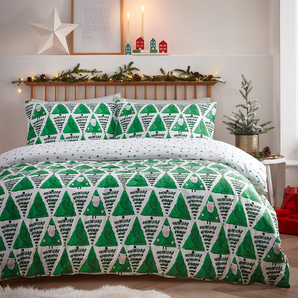 Hide and Seek Santa Toddler Duvet Set Green - Riva