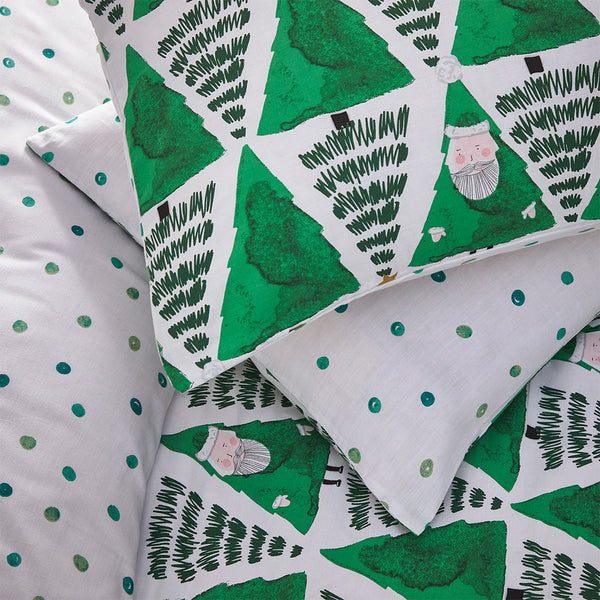 Hide and Seek Santa Toddler Duvet Set Green - Riva