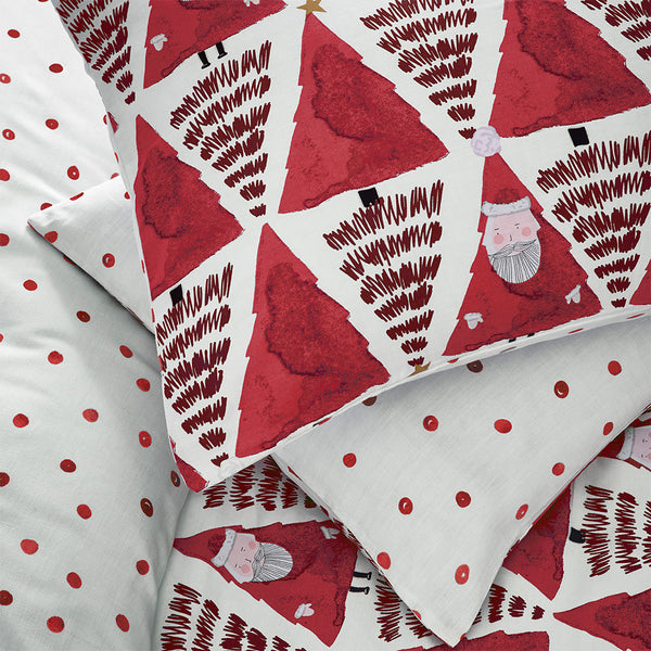 Hide and Seek Santa Toddler Duvet Set Red - Riva