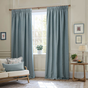 Hutton 167x137 Pencil Pleat Curtains Blue - view 3