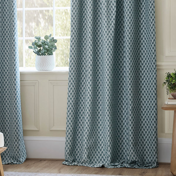 Hutton 228x228 Pencil Pleat Curtains Blue - view 5