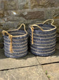 Blue weave basket (set of 2)