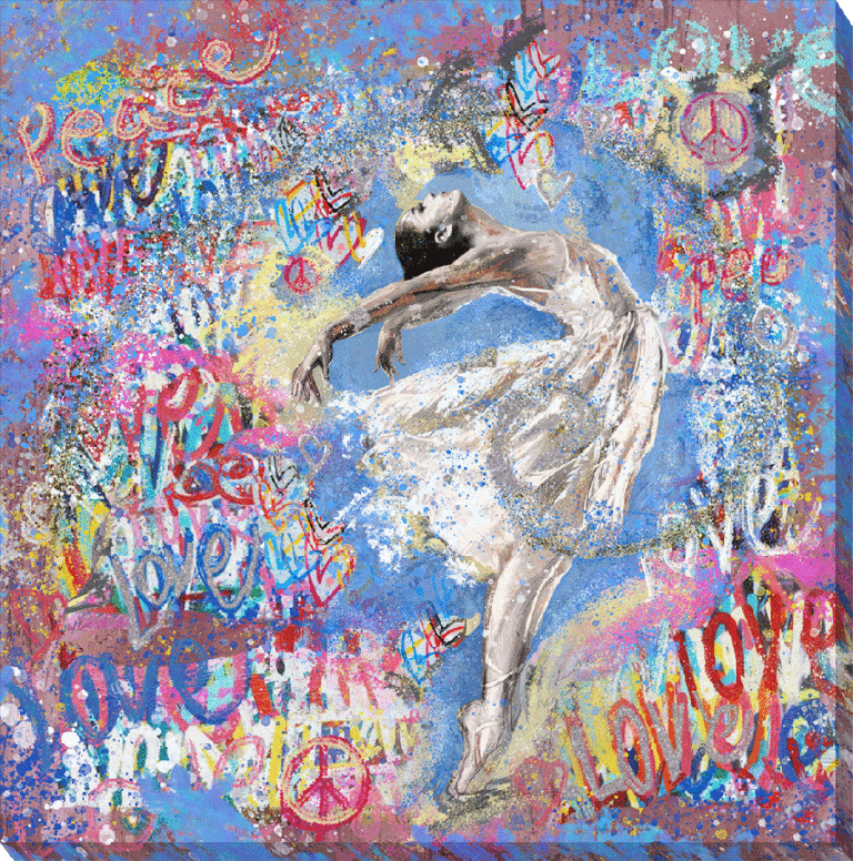 Graffiti Ballerina I Wrapped Canvas