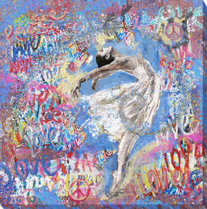 Graffiti Ballerina I Wrapped Canvas
