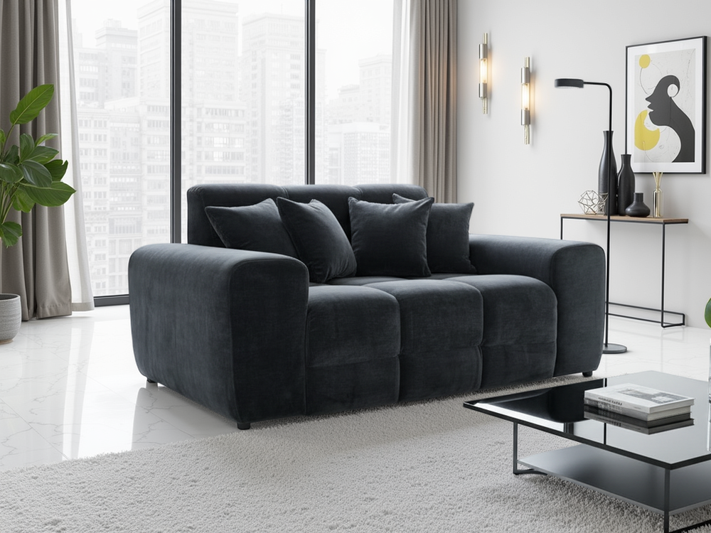 Jacob Sofa Black 2 Seater - Xshowhome