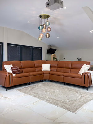 Arizona Electric Recliner Sofa Tan Large Corner - Xshowhome