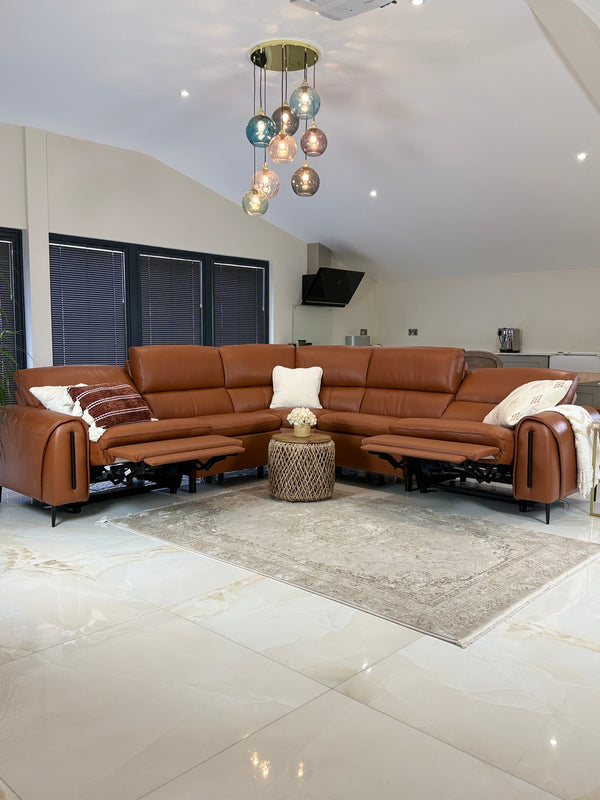 Arizona Electric Recliner Sofa Tan Large Corner - Xshowhome