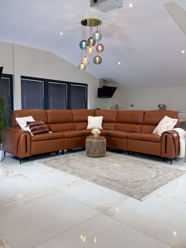 Arizona Electric Recliner Sofa Tan Large Corner - Xshowhome