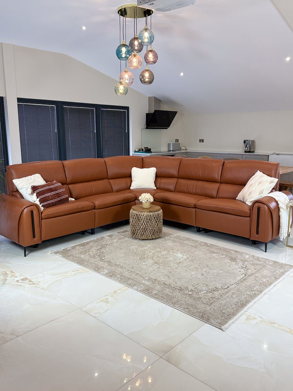 Arizona Electric Recliner Sofa Tan Large Corner - Xshowhome